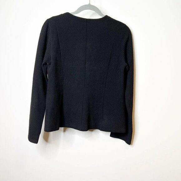 Eileen Fisher Womens Black Long Sleeve Round Neck Cardigan Sweater Size Small - Picture 2 of 6